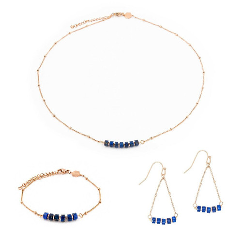 Sloya - Parure femme Sloya Piana en pierres Lapis-lazuli - Promo bijoux charms 20 a 30