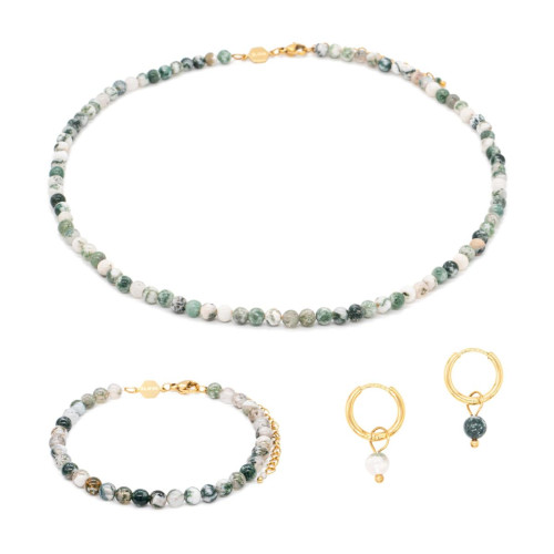 Sloya - Parure femme Sloya Serena Agate Arbre - Idees cadeaux noel bijoux charms