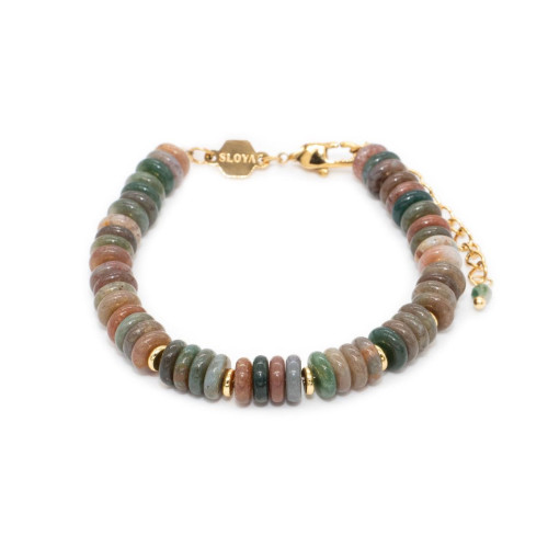 Sloya - Bracelet Blima en pierres Agate Indienne - Bijoux de marque vert