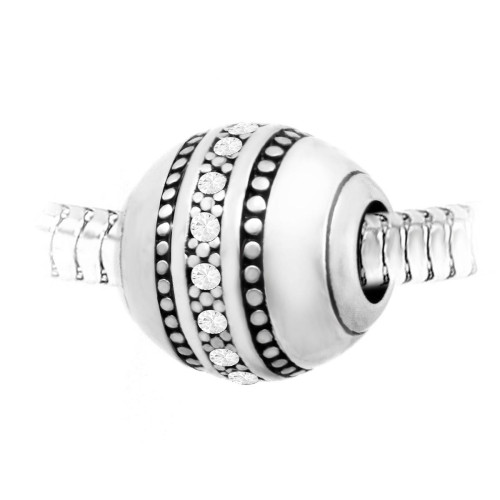 So Charm Bijoux -  Charm perle cristaux de Bohème et acier  - Charms acier