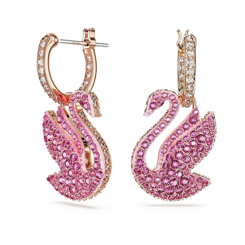 Swarovski - Boucles d'oreilles 5647544 - ICONIC SWAN Swarovski  - Bijoux de marque rose