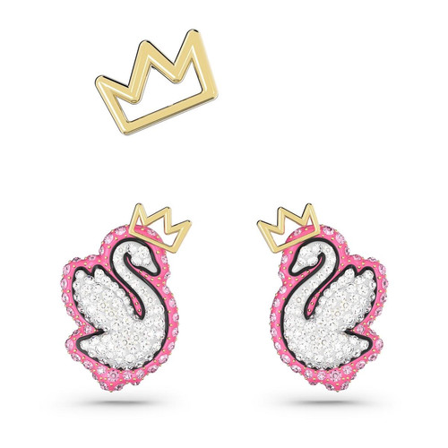Swarovski - Boucles d'oreilles 5649197 en métal doré - POP SWAN Swarovski - Bijoux de marque rose