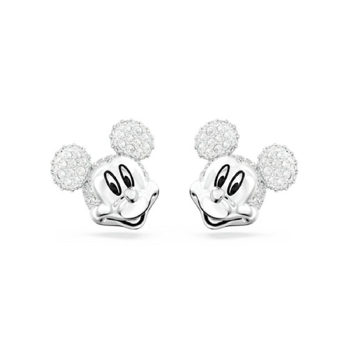 Swarovski Clous d'oreilles Disney Mickey Mouse Blanches Métal rhodié 5668781