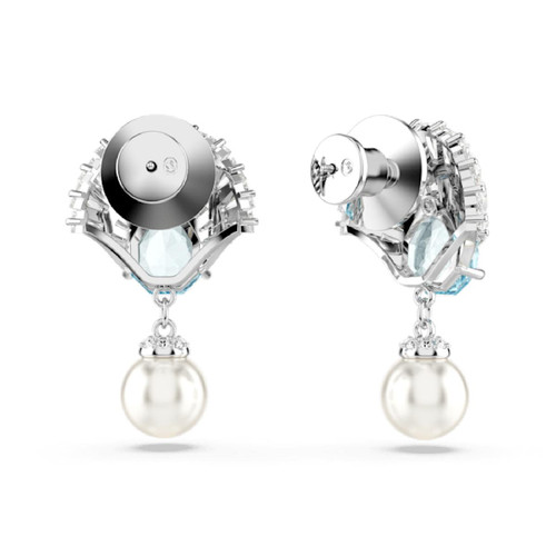 Swarovski Boucles d'oreilles Perle et cristal Bleu Swarovski Femme  Argent 5680301