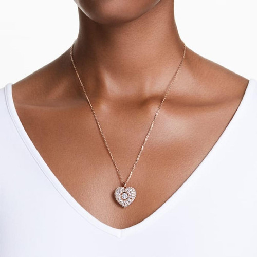 Swarovski Collier Femme Swarovski Hyperbola Heart Wh - 5680402 rose,doré 5680402
