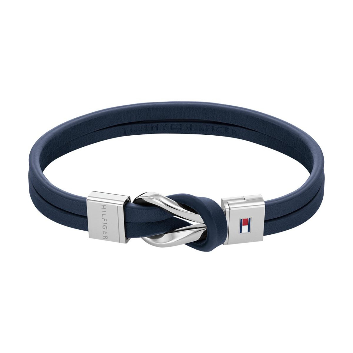 bracelet homme tommy hilfiger - 2790443 acier cuir bleu