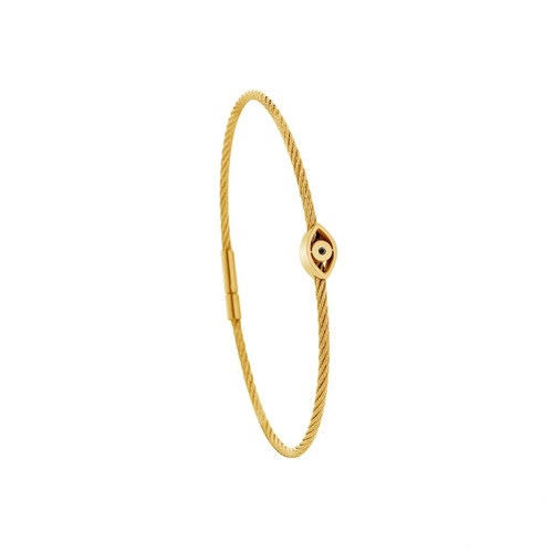 Torrence Bijoux Bracelet acier doré motif oeil avec diamant noir 1 mm TNB5179G-L