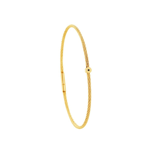 Torrence Bijoux Bracelet acier doré motif rond avec diamant noir 1 mm  TNB4634G-S